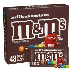 M&M'S Chocolate con Leche, Tamaño Regular, 47.91 g, Paquete de 48