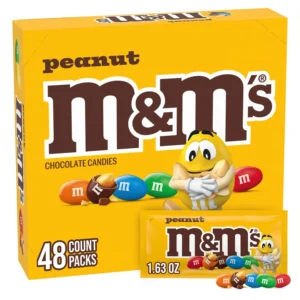 M&M'S Chocolate con Leche y Maní, Tamaño Individual, 49.3 g, Paquete de 48
