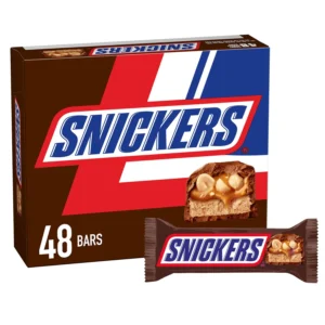 Snickers Barras de Chocolate con Leche, Tamaño Regular, 1.86 oz, Paquete de 48